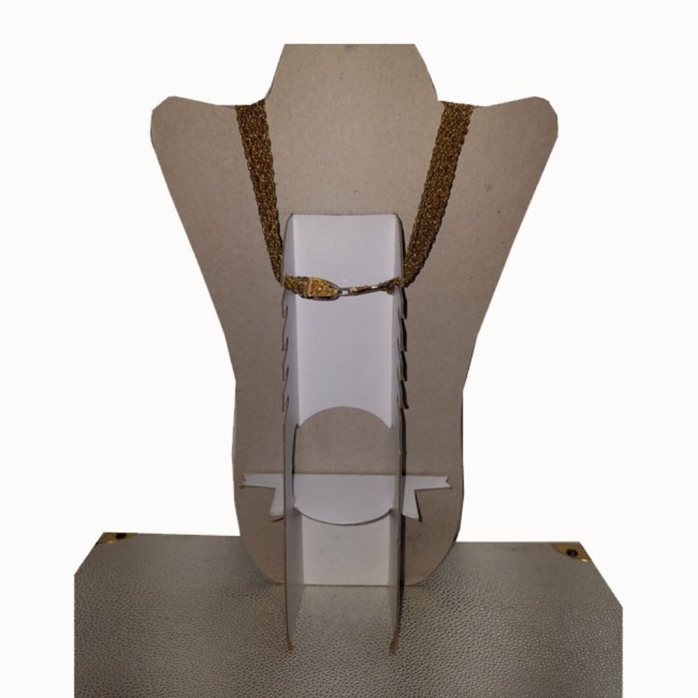 Vtg 70s Gold Chain Fringe Pendant Necklace - Picture 5 of 7